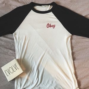 Obey quarter sleeve top